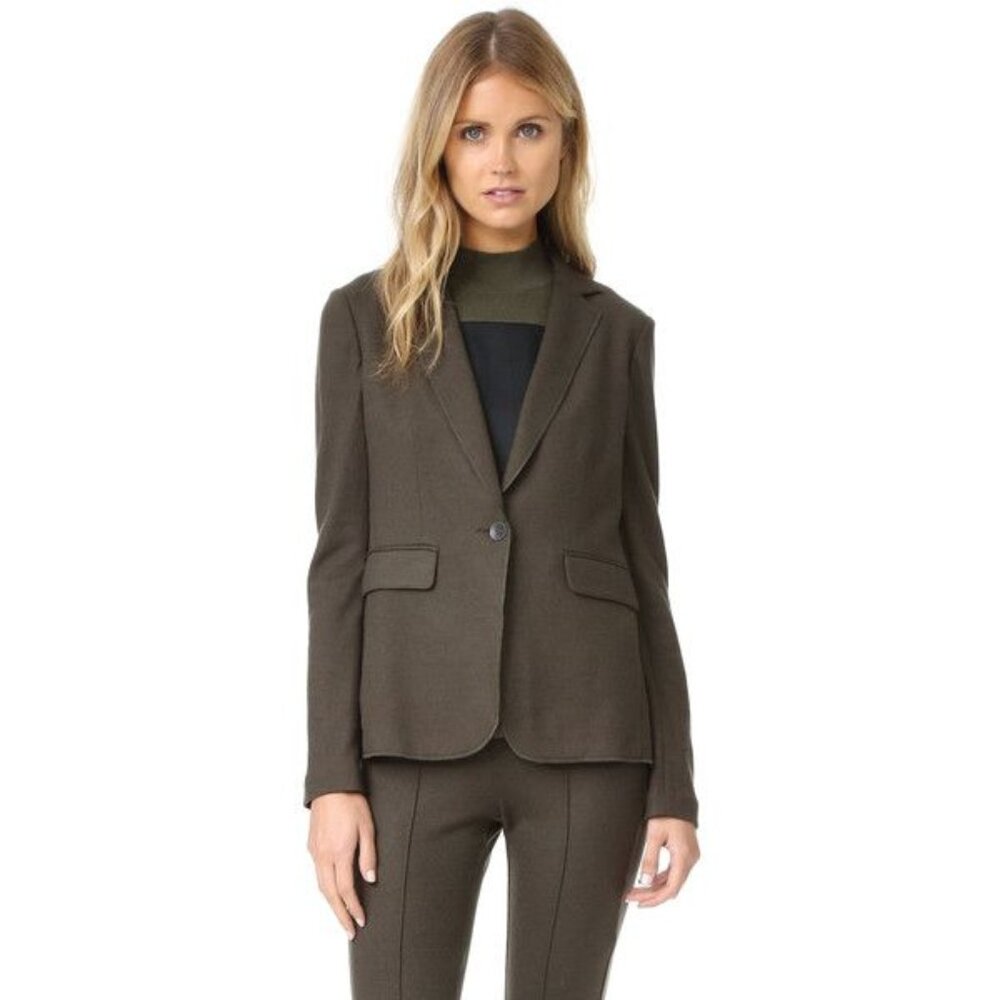Rag & Bone Club Blazer Size 0‎ Dark Green 100% Wool Business Casual One Button